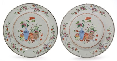 Lot 410 - Pair of Famille Rose chargers