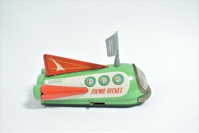 Lot 284 - Modern Toys tinplate atomic rocket