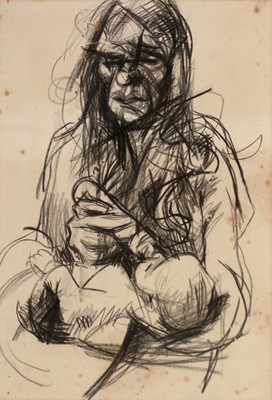 Lot 1383 - Robert Oscar Lenkiewicz - pencil drawing.