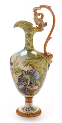 Lot 499 - Ginori maiolica wine ewer