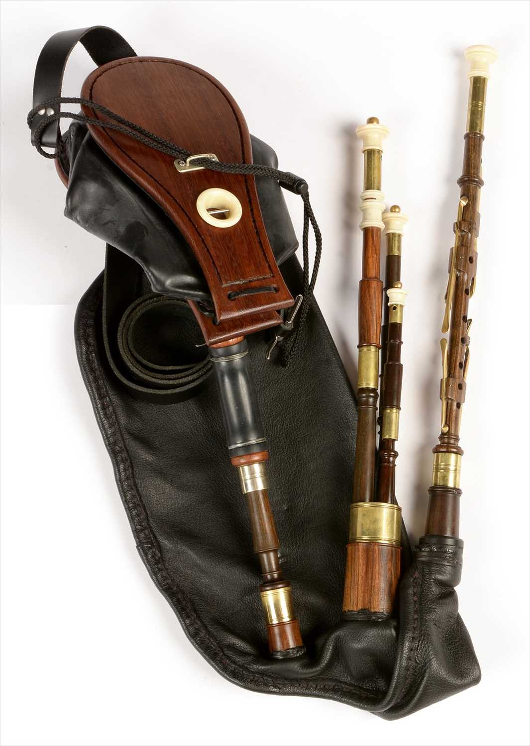 Lot 202 - Set of Northumbrian small pipes.