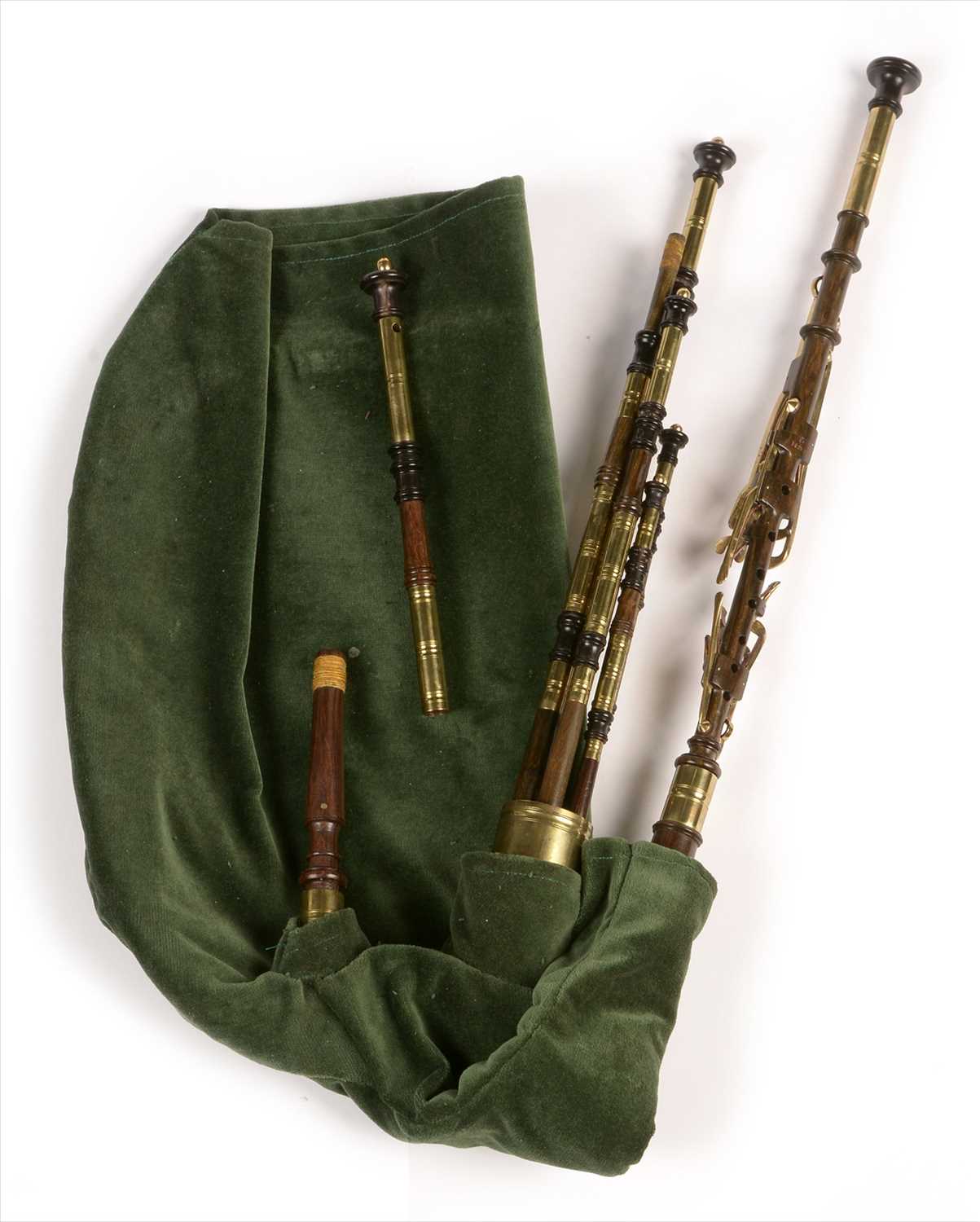 Lot 207 - Set of Northumbrian small pipes.