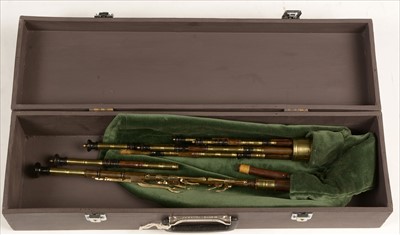 Lot 207 - Set of Northumbrian small pipes.