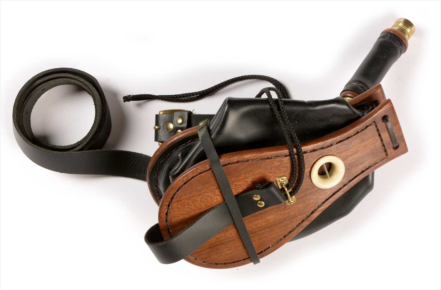 Lot 184 - Set of mahogany and leather bellows.