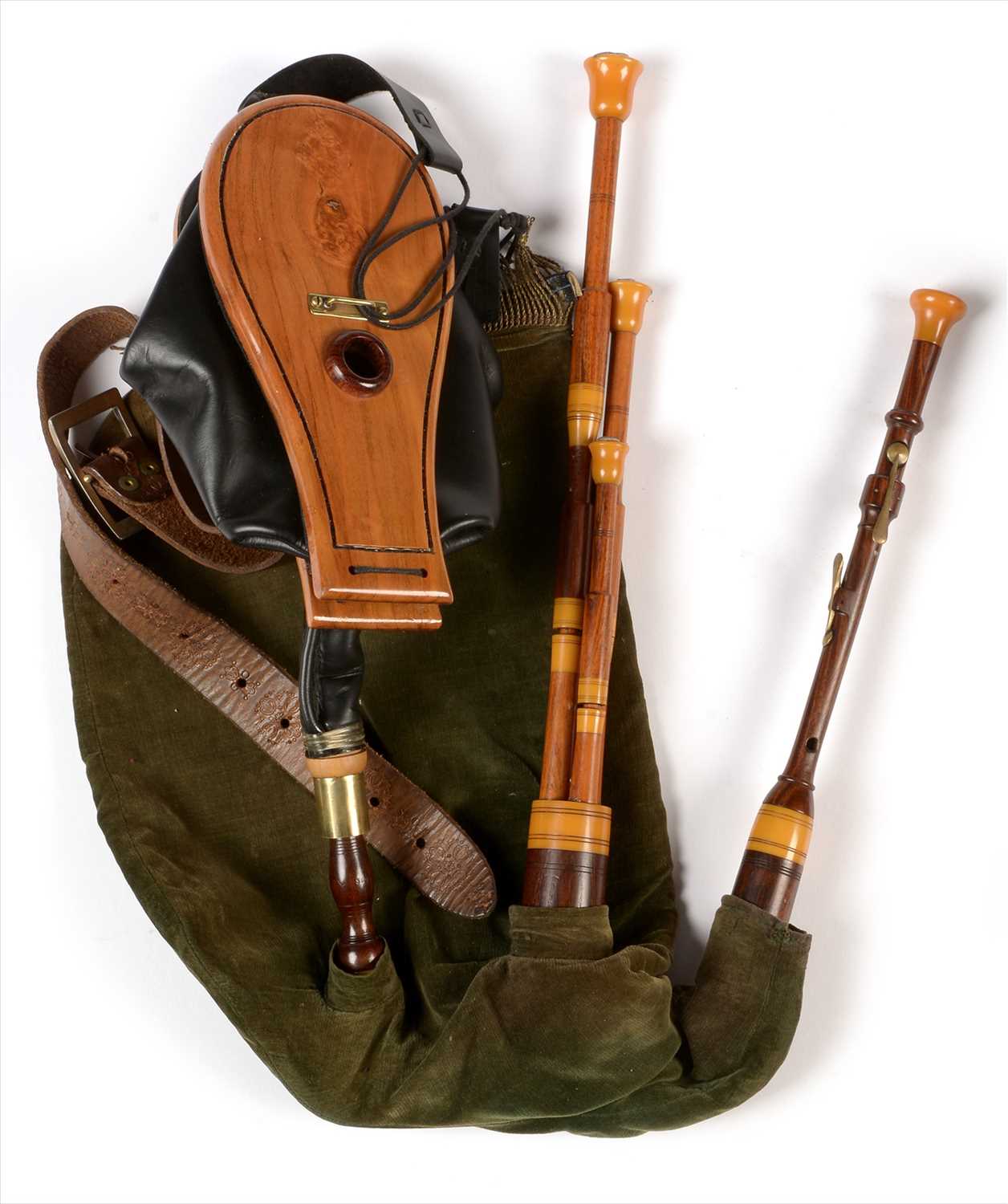Lot 215 - Set of Northumbrian small pipes.