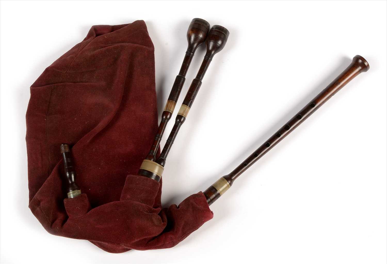 Lot 218 - Set of Scottish small pipes.
