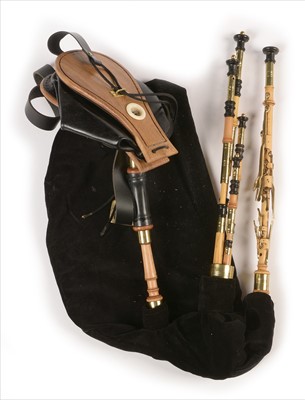 Lot 219 - Set of Northumbrian small pipes.