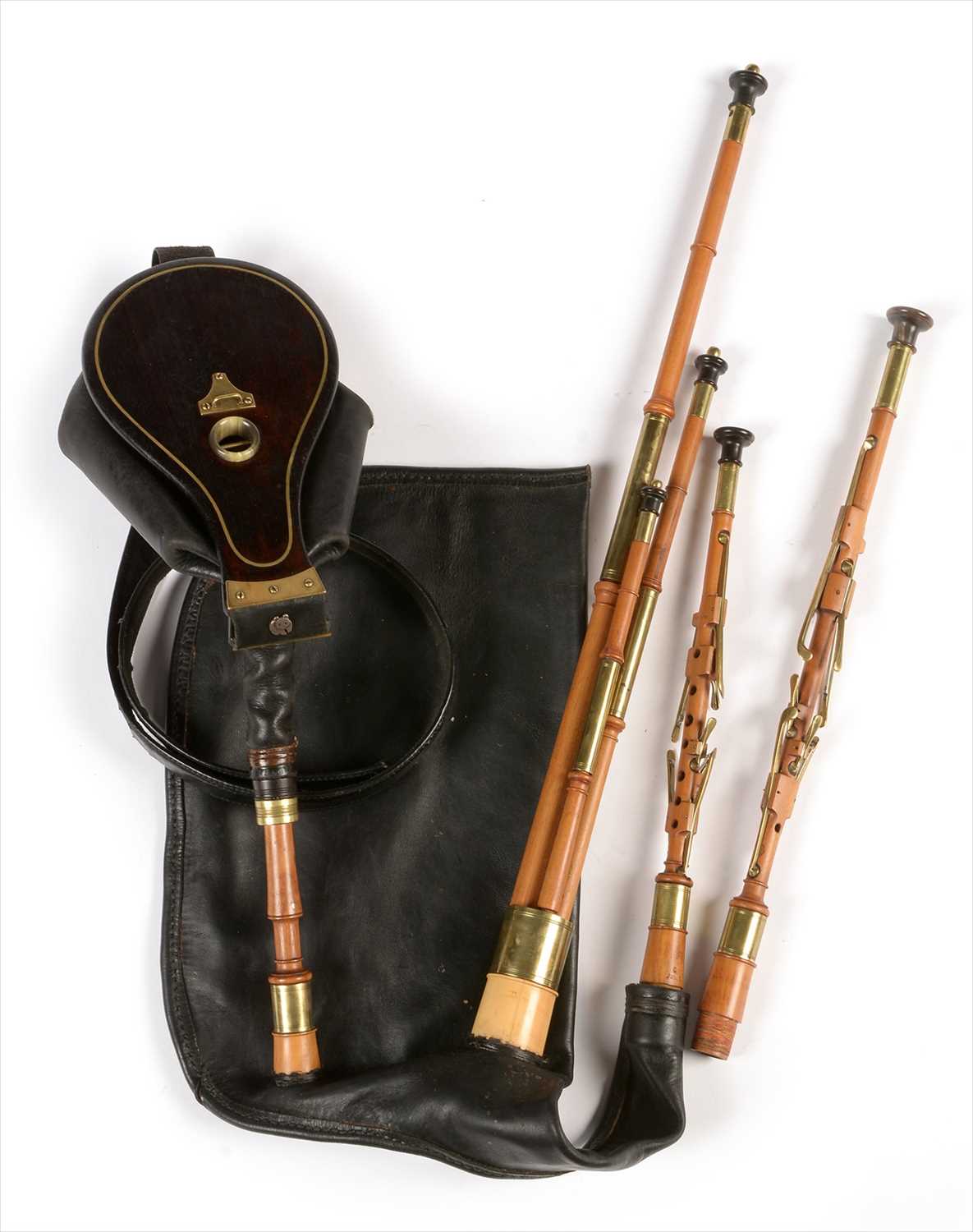 Lot 220 - Set of Northumbrian small pipes.