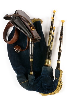 Lot 222 - Set of Northumbrian small pipes.