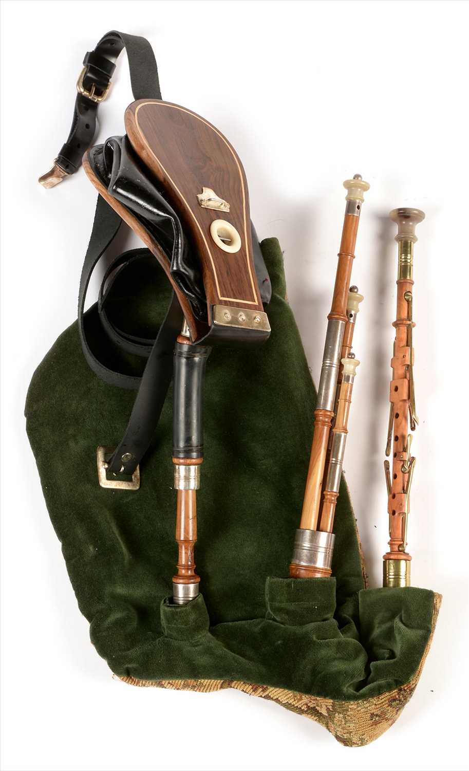Lot 223 - Set of Northumbrian small pipes.