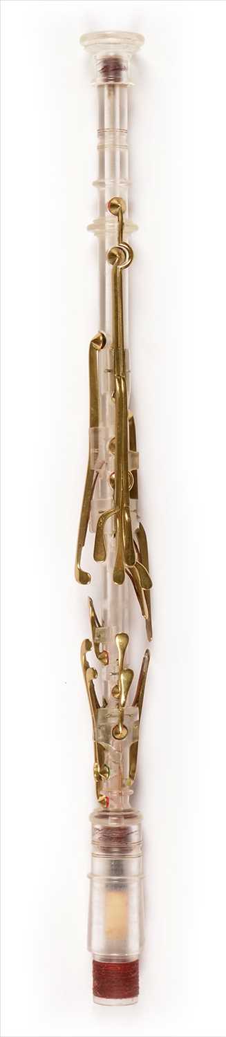 Lot 194 - Experimental perspex and brass chanter.