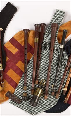 Lot 198 - Selection of twenty Border pipe and Scottish small pipe chanters.