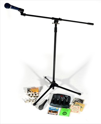 Lot 95 - Guitar effects processor, microphones stand etc