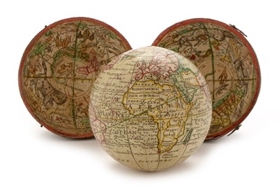 Lot 961 - A Nathaniel Hill 2 3/4-inch pocket globe, English, published 1754
