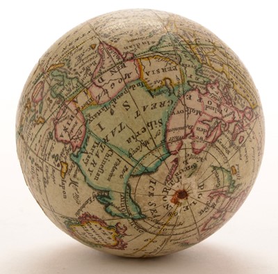Lot 961 - A Nathaniel Hill 2 3/4-inch pocket globe, English, published 1754