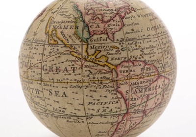 Lot 961 - A Nathaniel Hill 2 3/4-inch pocket globe, English, published 1754