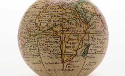 Lot 961 - A Nathaniel Hill 2 3/4-inch pocket globe, English, published 1754