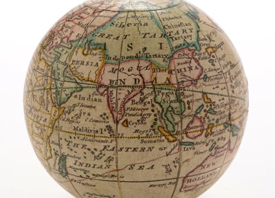 Lot 961 - A Nathaniel Hill 2 3/4-inch pocket globe, English, published 1754