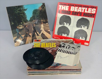 Lot 249 - George Harrison autographs and LPs