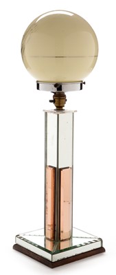 Lot 1153 - Art Deco mirrored table lamp