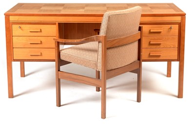 Lot 1171 - Teak desk.