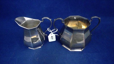 Lot 437 - Silver sugar and jug