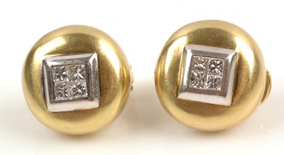Lot 142 - 18ct gold and diamond earrings