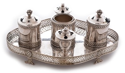 Lot 339 - Silver desk stand