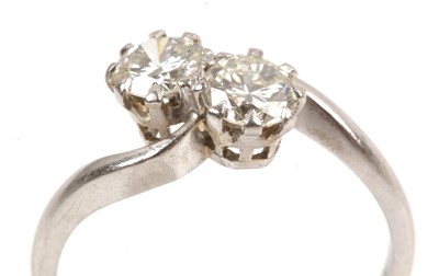 Lot 93 - Two stone diamond ring