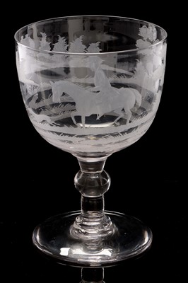 Lot 525 - 19th Century rummer with hunting scene