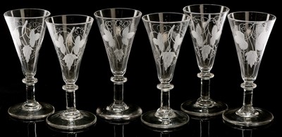 Lot 512 - Six 19th century ale glasses