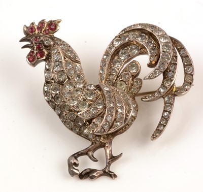 Lot 183 - 19th Century paste cockerel brooch