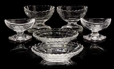 Lot 516 - Two pairs of salts and two sweetmeat dishes