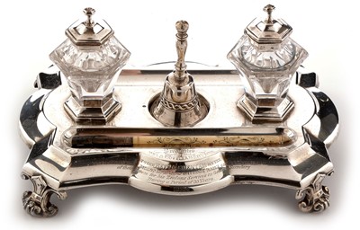Lot 294 - Silver desk stand