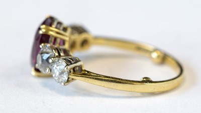 Lot 129 - Ruby and diamond ring