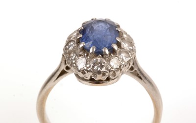 Lot 105 - Sapphire and diamond ring