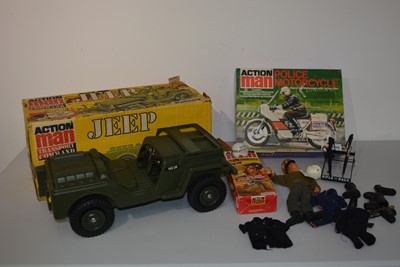 Lot 1191 - Action man jeep, motorbike etc