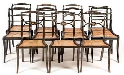 Lot 1023 - Eleven Regency and later dining chairs