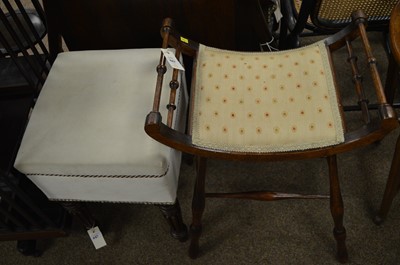 Lot 687 - French stool and a mahogany stool