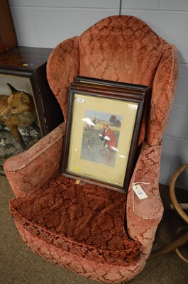 Lot 764 - 20th century Georgian style wingback armchair