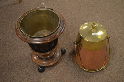Lot 655 - Victorian walnut and ebonised staved jardiniere