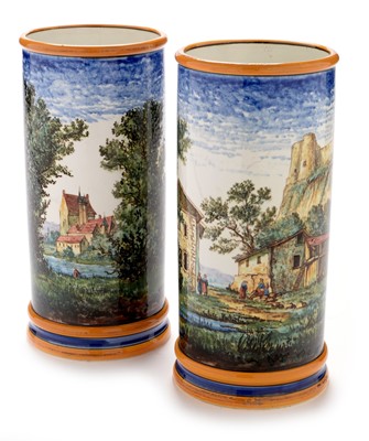 Lot 501 - Pair Gien faience vases