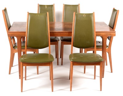 Lot 1197 - Mid-Century teak dining table and six chairs