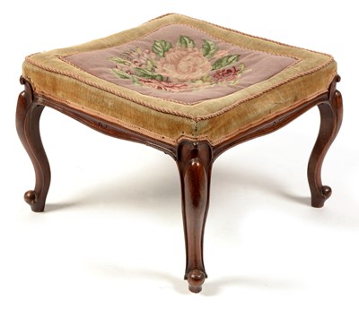 Lot 1118 - Victorian mahogany framed foot stool