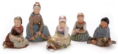 Lot 503 - 5 Copenhagen costume figures
