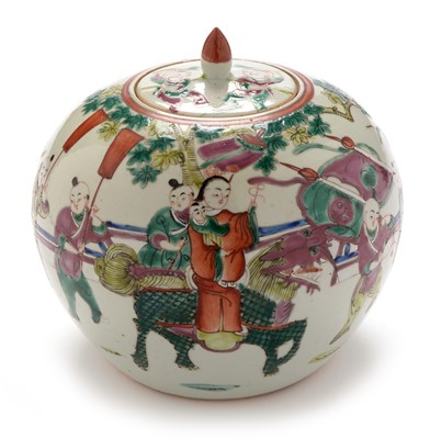Lot 370 - Chinese Famille rose jar and cover