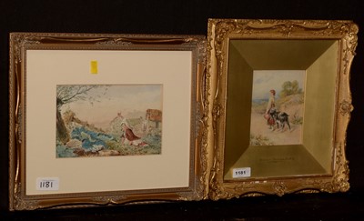 Lot 1181 - After Myles Birket Foster - watercolours.