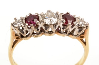 Lot 133 - Ruby and diamond ring