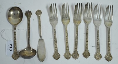 Lot 213 - Lindisfarne pattern silver flatware