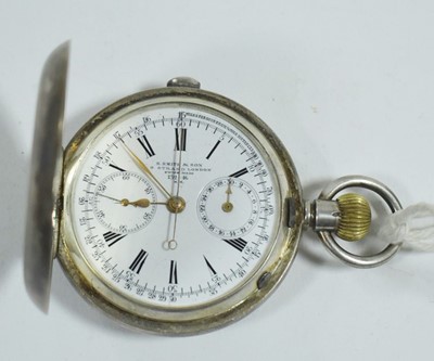 Lot 168 - Silver cased pocket watch chronograph